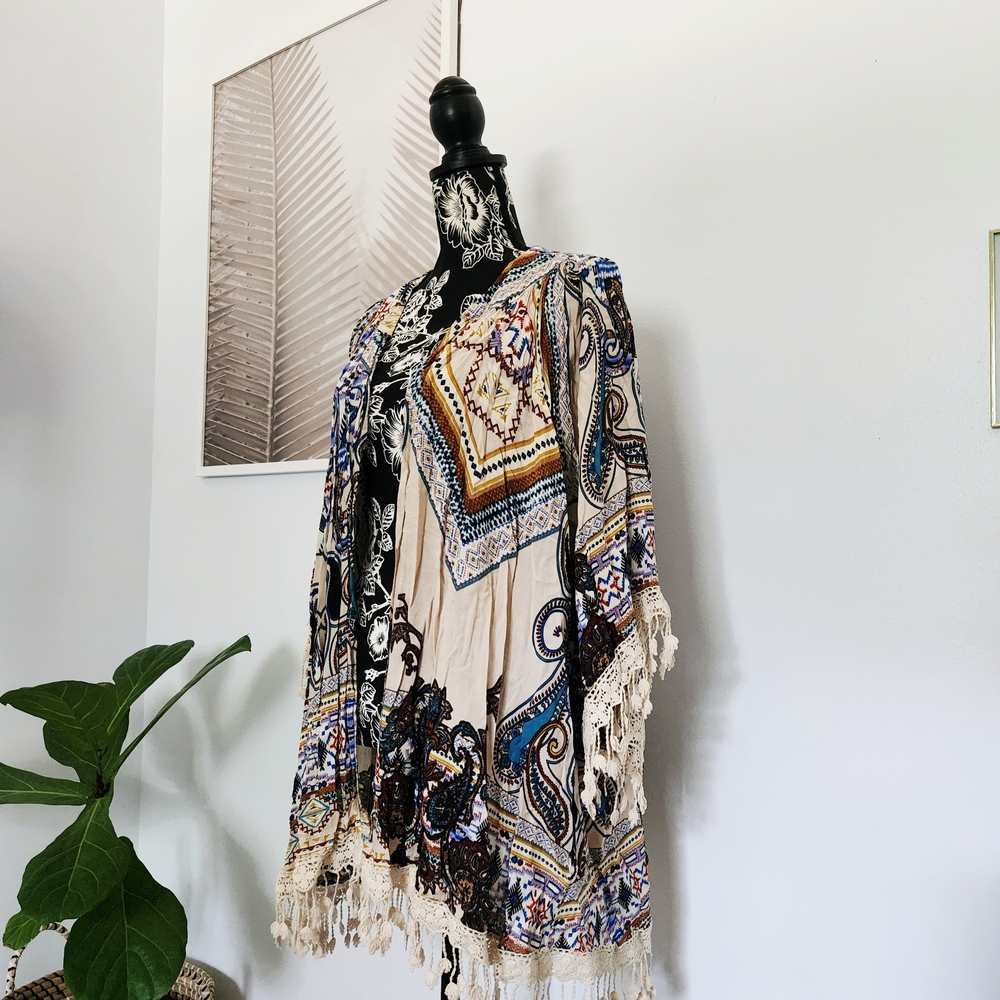 Umgee Multicolor Bohemian Cardigan - Picture 3 of 6